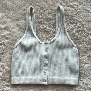 Aerie White Cropped Tank Top